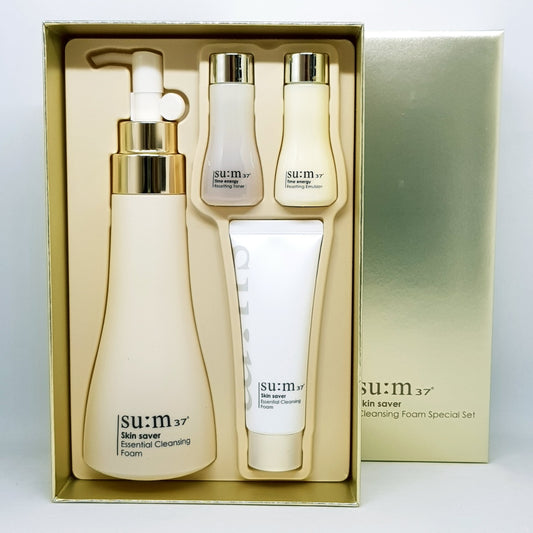 SU:M37 Skin Saver Essential Cleansing Foam Special Set 4 Items Cleanser Set