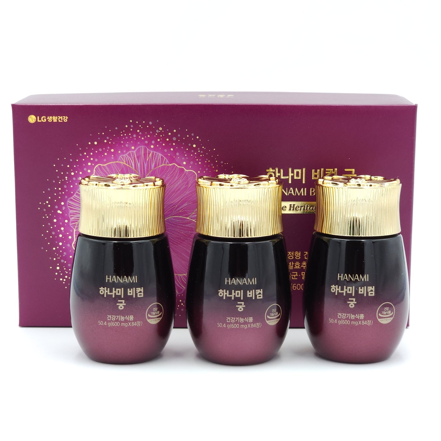 LG Life Garden Hanami Bcom Gung 600mg x 84 Tablets x 3 Bottles K-Beauty