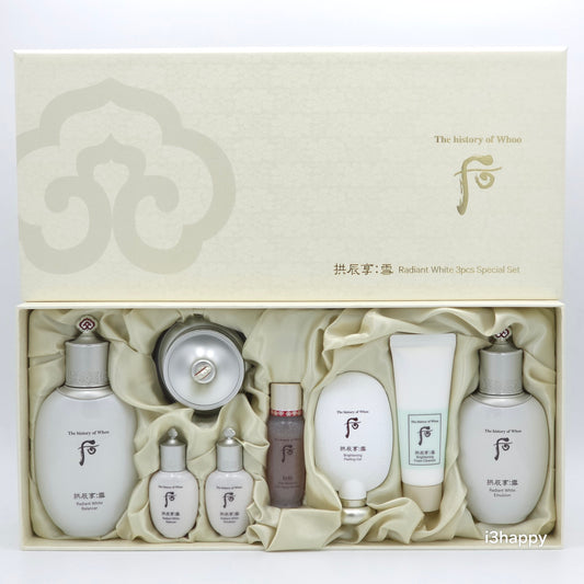 The history of Whoo Gongjinhyang Seol Radiant White 3pcs Special Set 8 Items