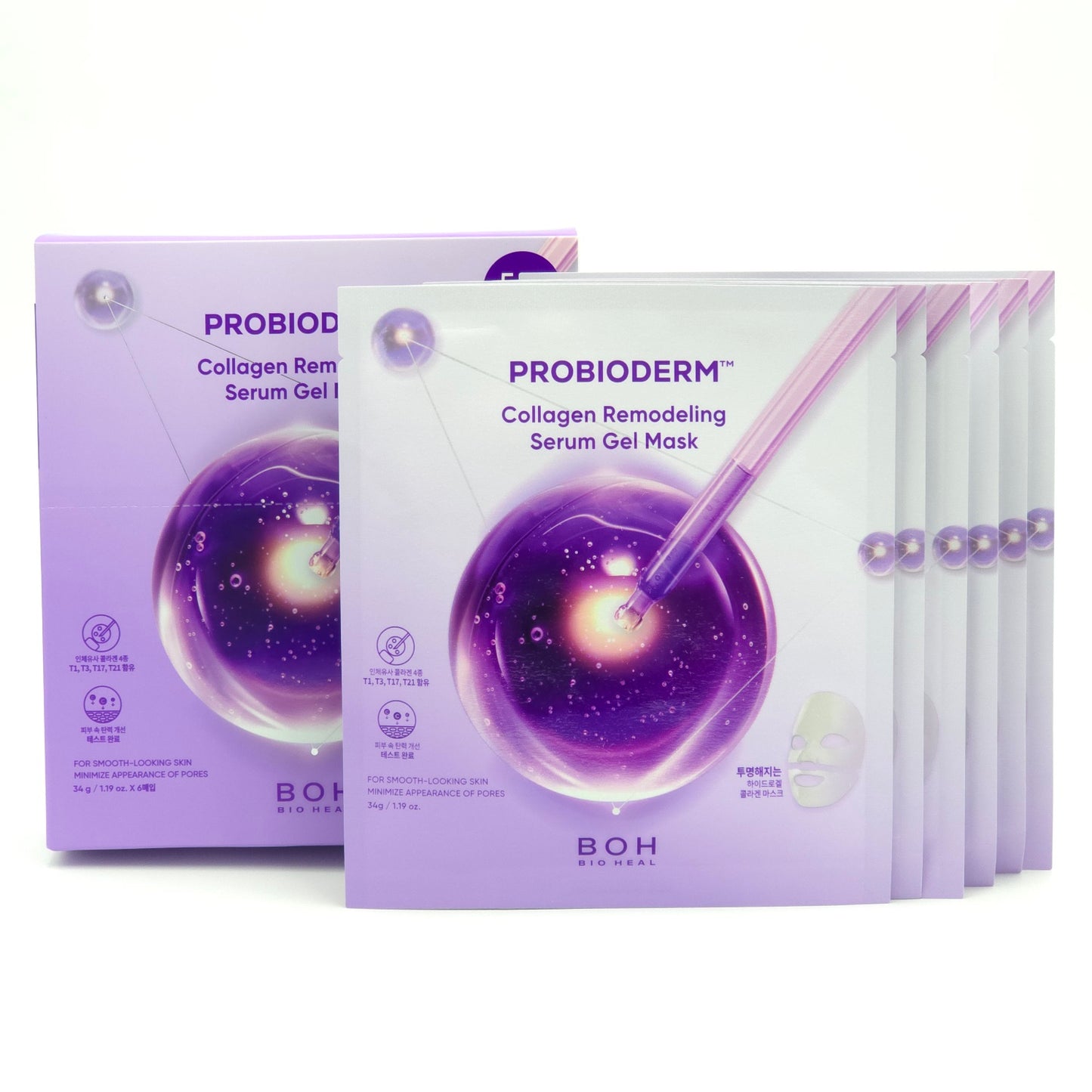 BIOHEAL BOH Probioderm Collagen Remodeling Serum Gel Mask 34g x 6pcs K-Beauty