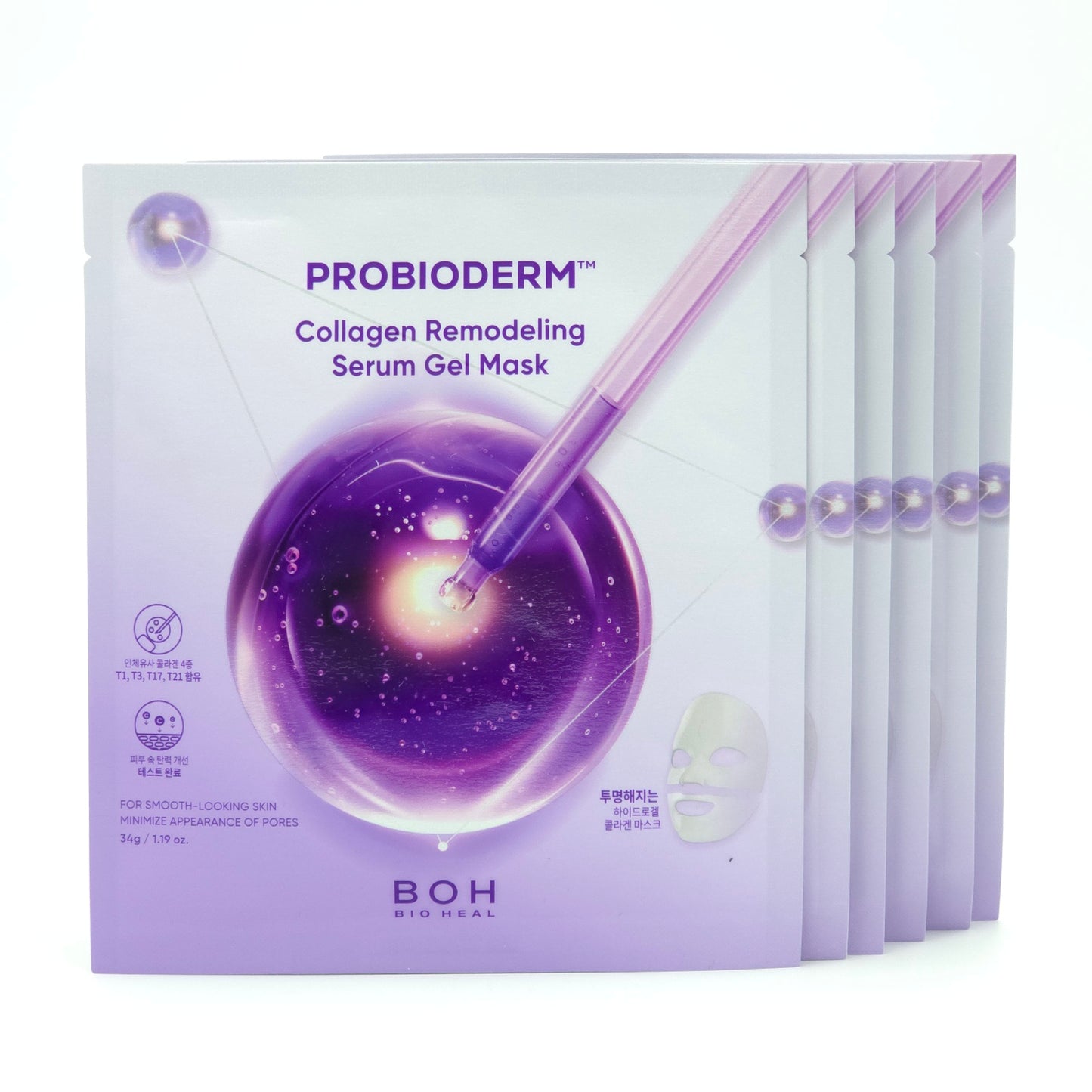 BIOHEAL BOH Probioderm Collagen Remodeling Serum Gel Mask 34g x 6pcs K-Beauty