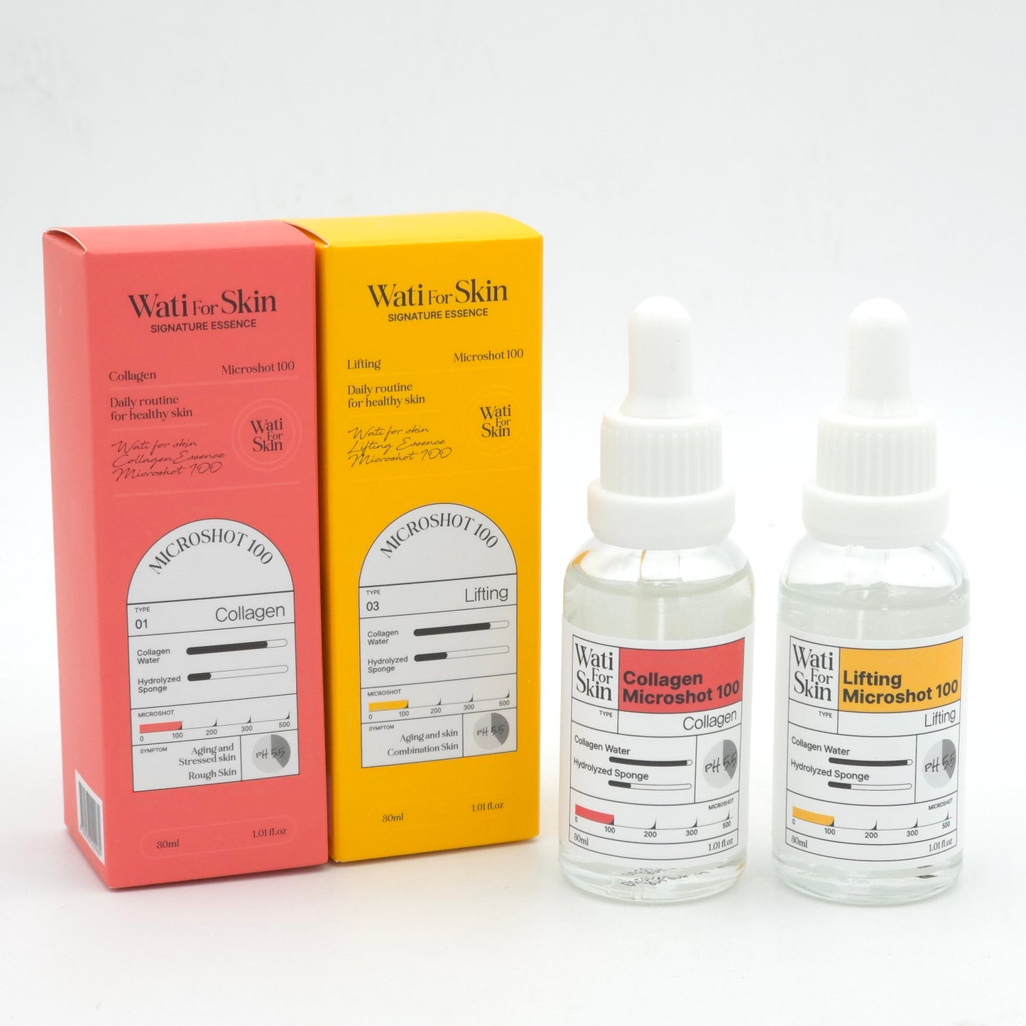 Wati For Skin Essence Microshot 100 Collagen 30ml Lifting 30ml Reedle Shot K-Beauty