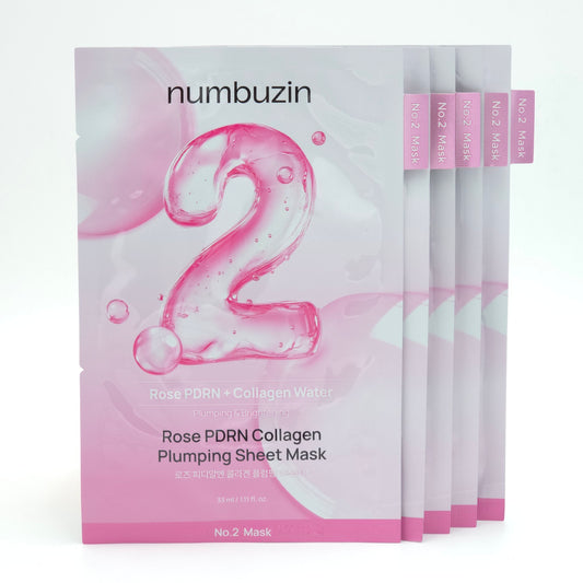 numbuzin No.2 Rose PDRN Collagen Plumping Sheet Mask 33ml x 5pcs