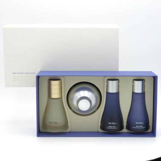 su:m37 Best Traveler's Special Set 4 Items Essence Toner Emulsion Cream K-Beauty