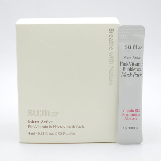 SU:M37 Micro Active Pink Vitamin Bubbletox Mask Pack 4ml x 50ea Bubble Cleansing Mask