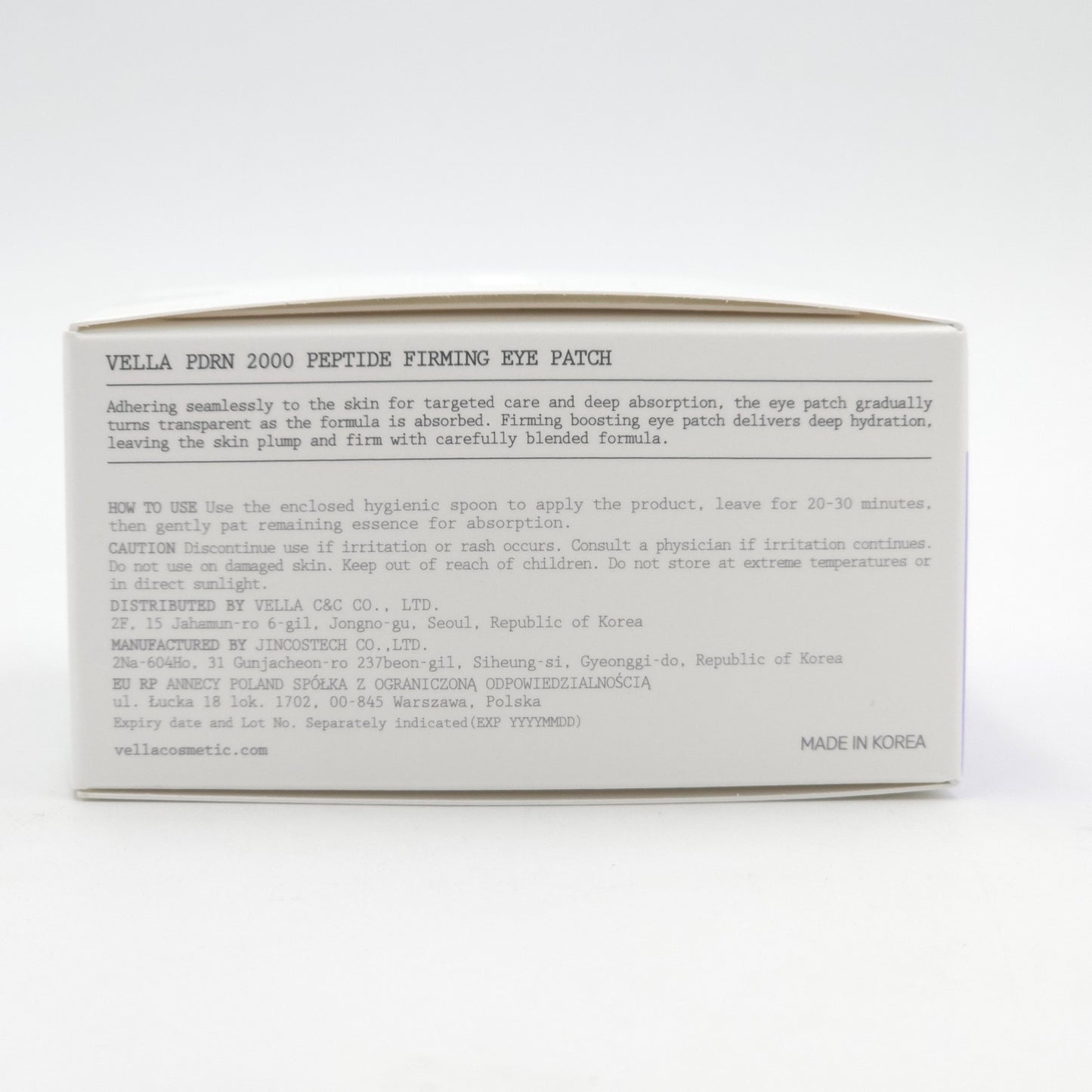 VELLA PDRN 2000 Peptide Firming Eye Patch 60pcs