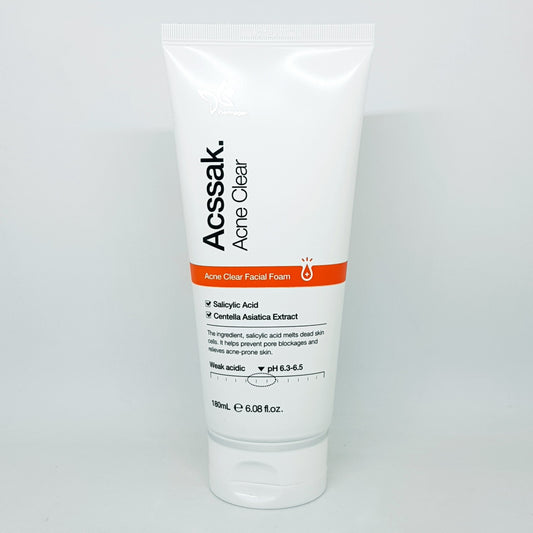 Dermagen Acssak Acne Clear Facial Foam 180ml BHA Low pH Cleansing Foam