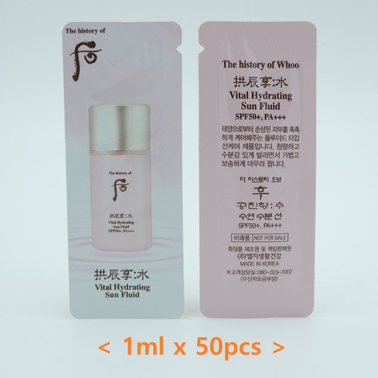 The History of Whoo Gongjinhyang Soo Vital Hydrating Sun Fluid SPF50+ PA+++ 1ml x 50pcs