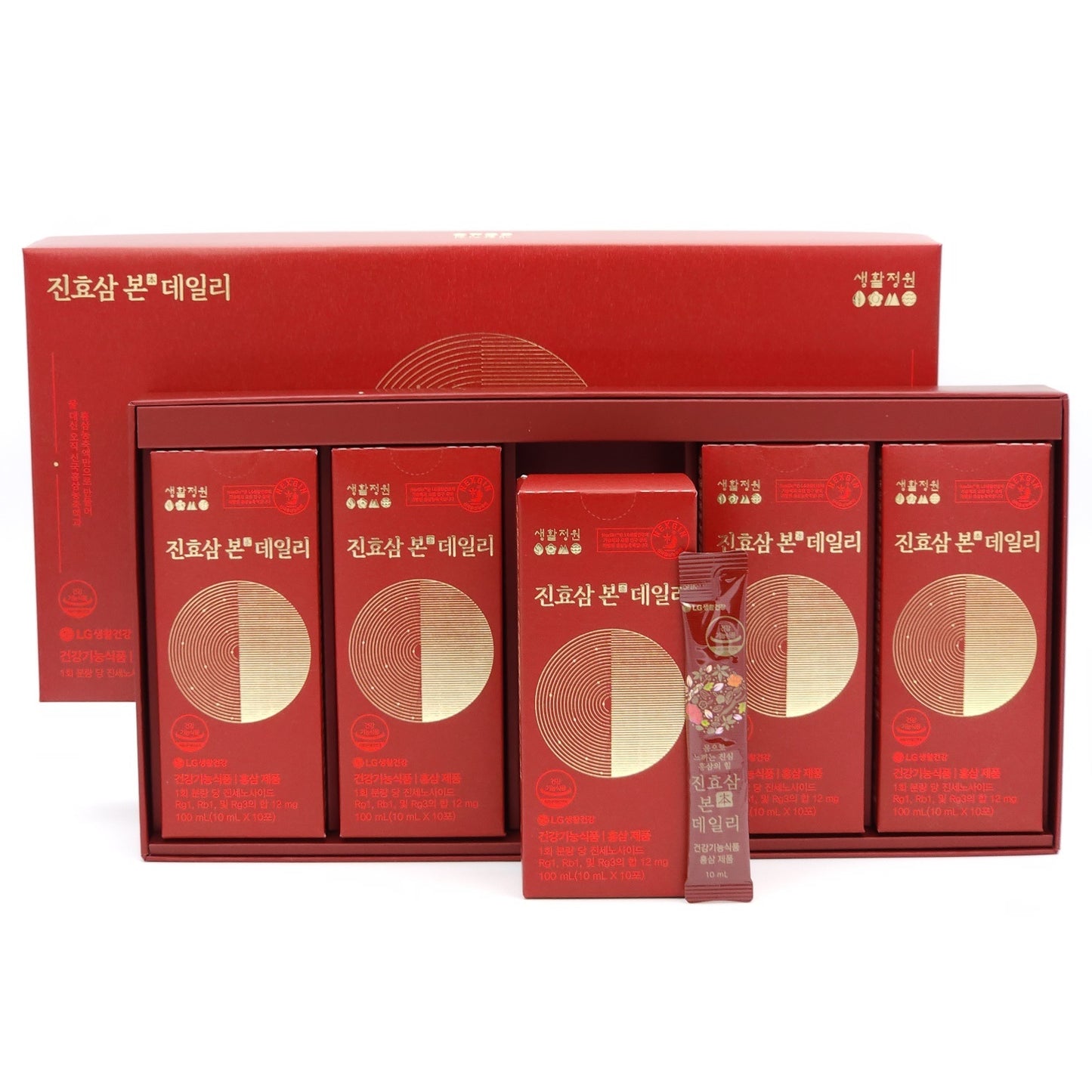 LG Vital Garden Jin Hyo Sam Bon Daily 10ml x 50pcs Red Ginseng K-Beauty