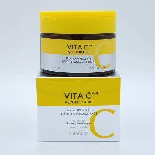 MISSHA Vita C Plus Spot Correcting Tone Up Ampoule Pads 80 Pads [Expiration date October 18, 2026]