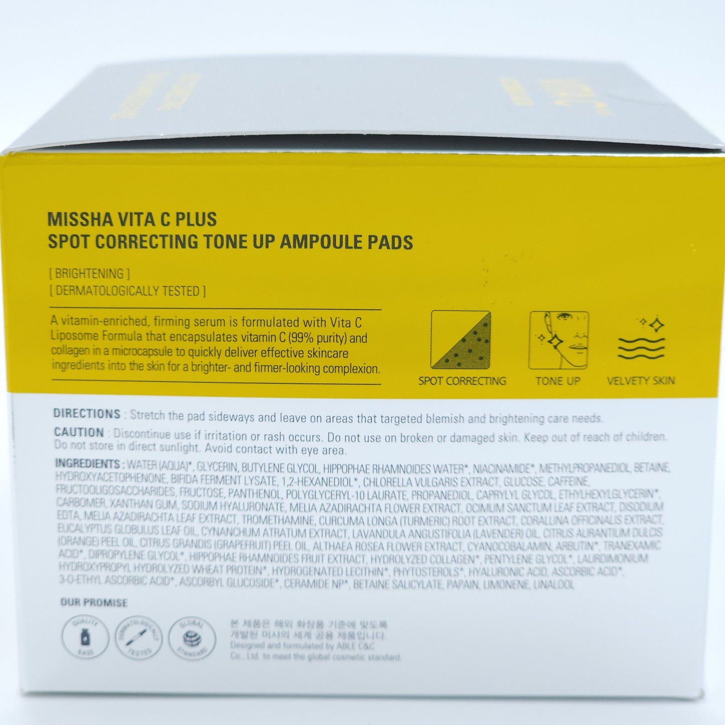 MISSHA Vita C Plus Spot Correcting Tone Up Ampoule Pads 80 Pads [Expiration date October 18, 2026]