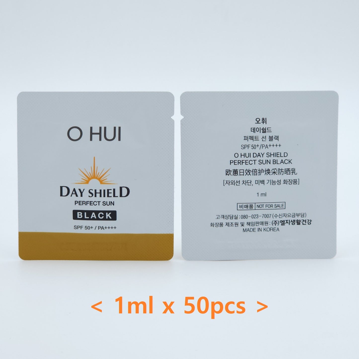 O HUI Day Shield Perfect Sun Black 1ml x 50pcs SPF50+ PA++++ Base Sun Cream