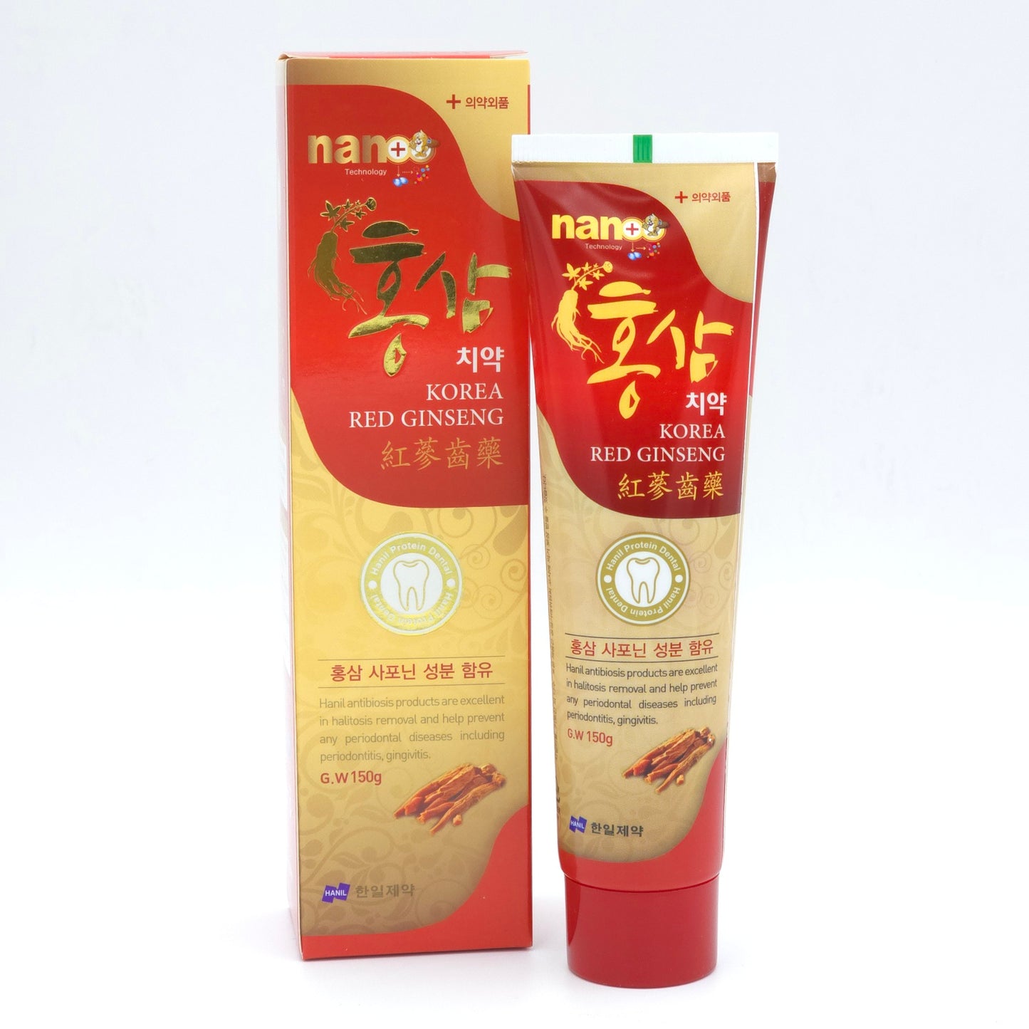 HANIL Korean Red Ginseng Toothpaste 150g x 2ea Herbal Mint Oral Care