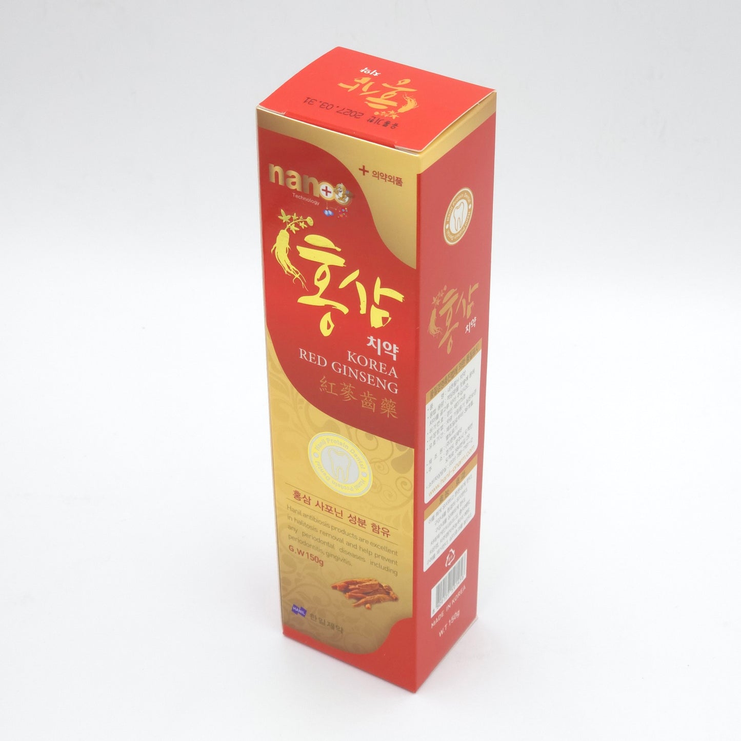 HANIL Korean Red Ginseng Toothpaste 150g x 2ea Herbal Mint Oral Care