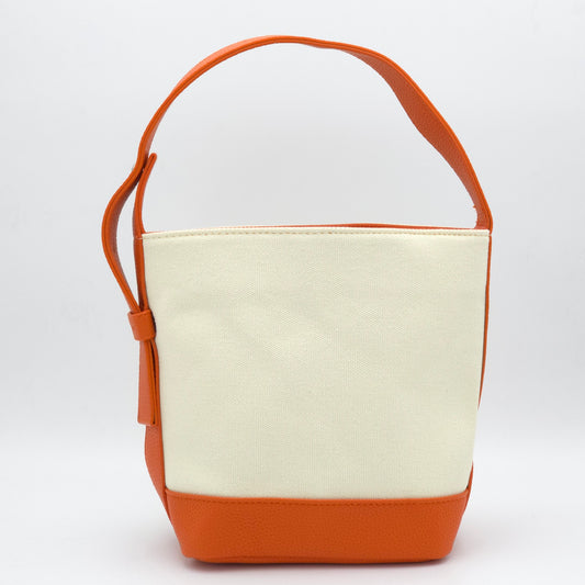 Sulwhasoo Bucket Bag Canvas Mini Handbag Ivory Orange Drawstring Bag