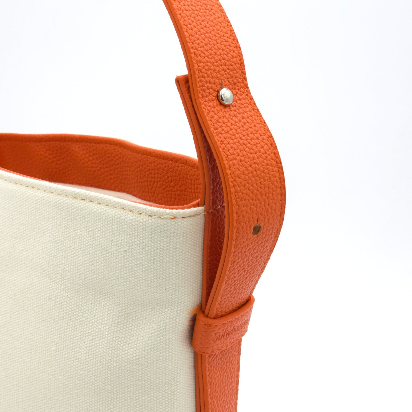 Sulwhasoo Bucket Bag Canvas Mini Handbag Ivory Orange Drawstring Bag