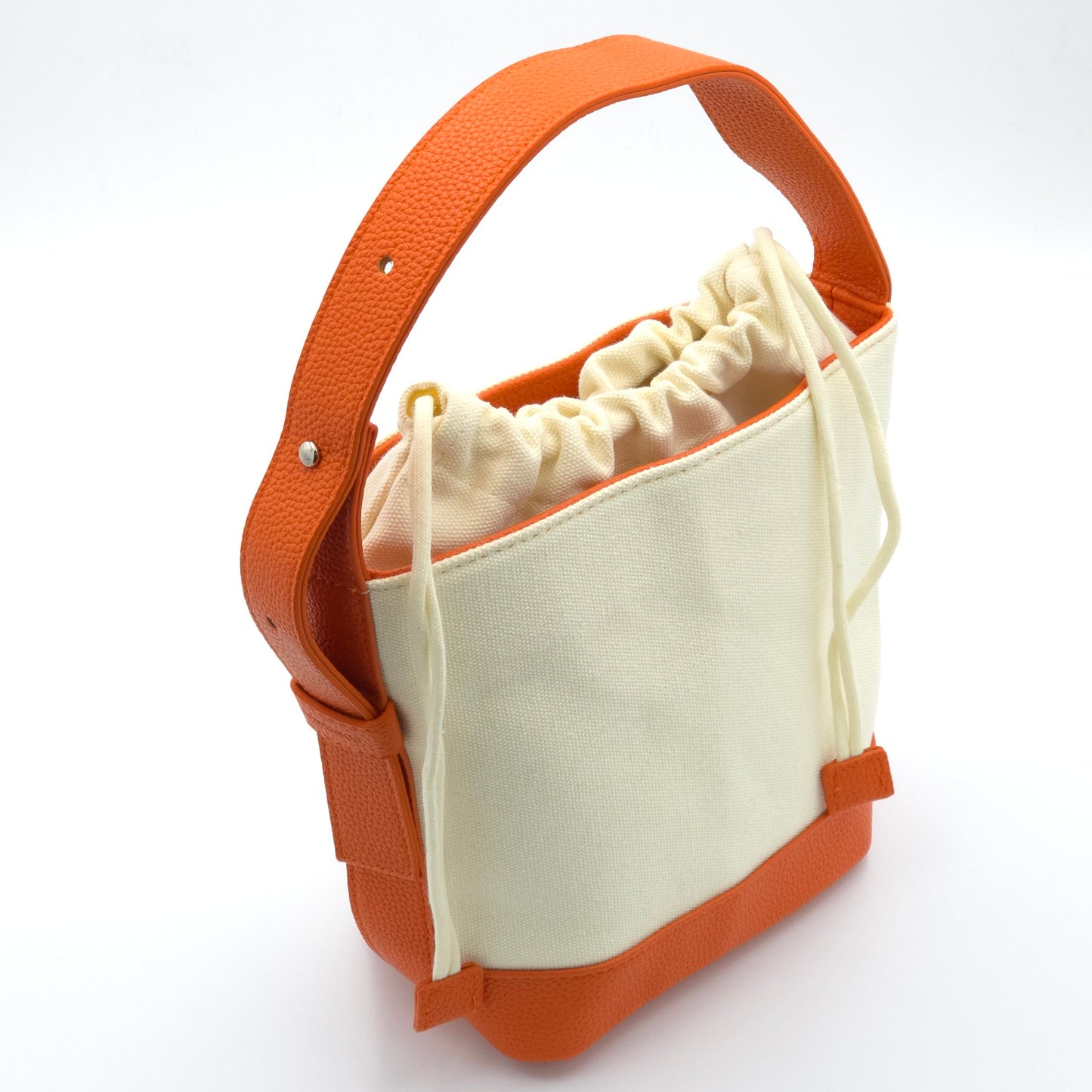 Sulwhasoo Bucket Bag Canvas Mini Handbag Ivory Orange Drawstring Bag
