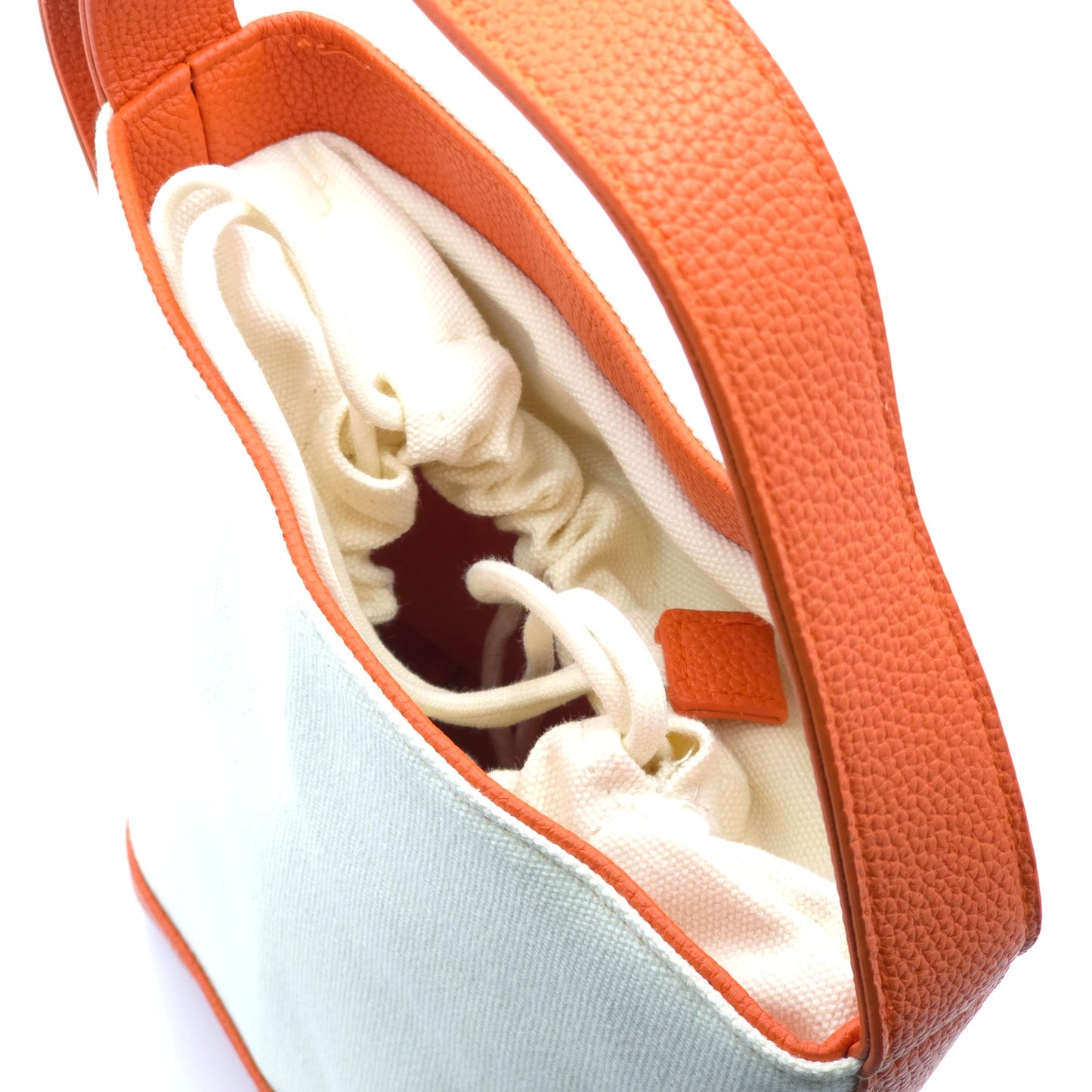 Sulwhasoo Bucket Bag Canvas Mini Handbag Ivory Orange Drawstring Bag