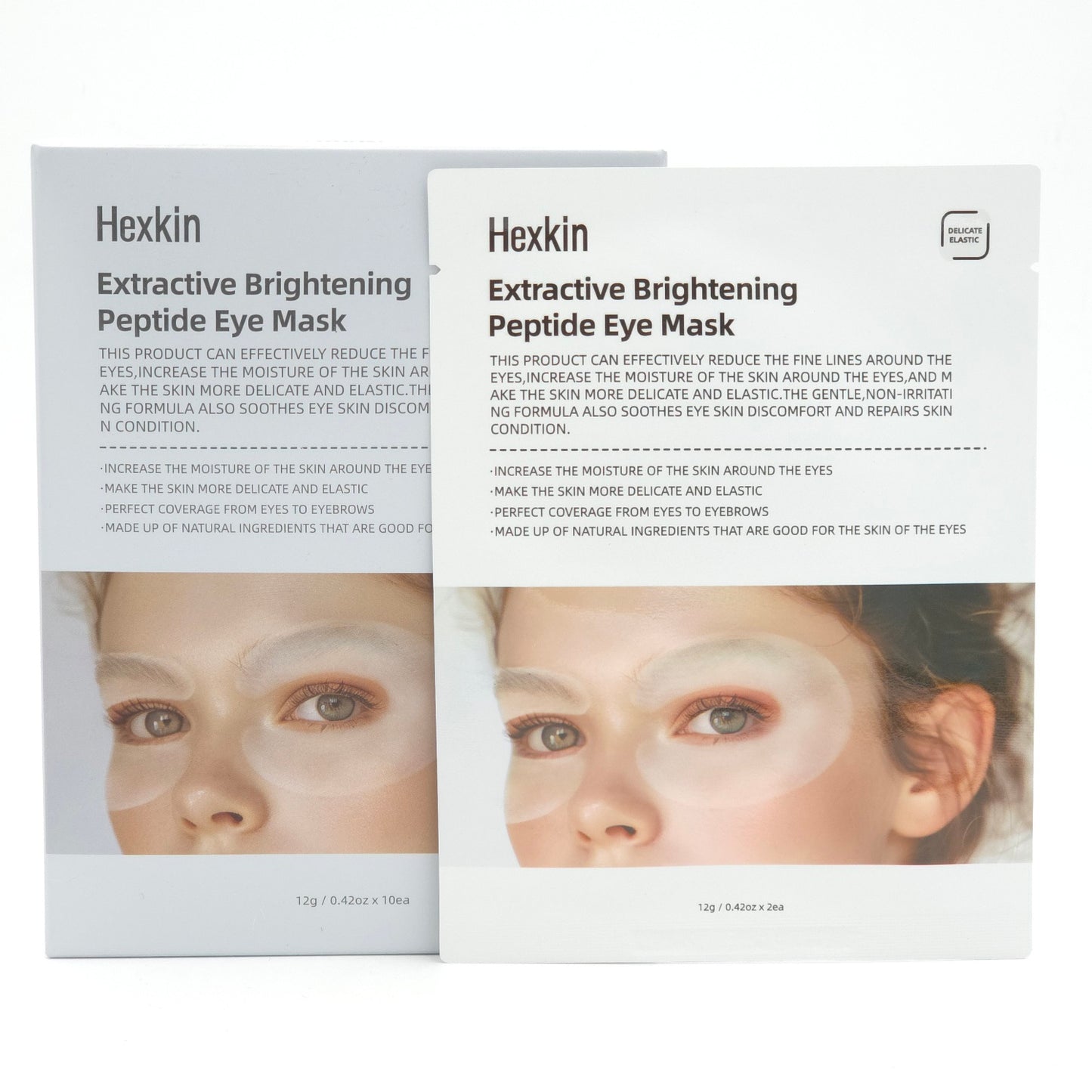 Hexkin Extractive Brightening Peptide Eye Mask 12g x 10ea Hydrating Firming Eye Patch