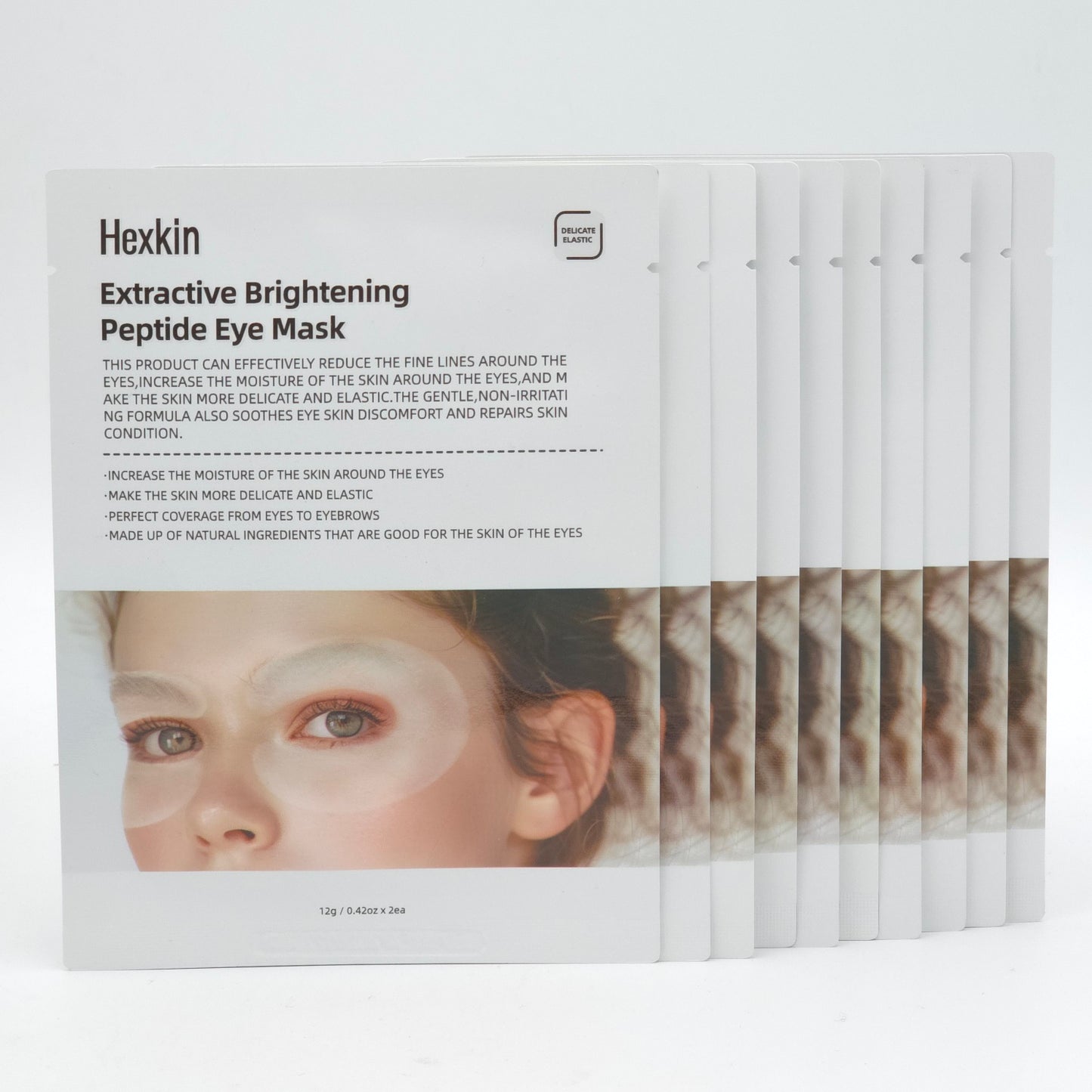 Hexkin Extractive Brightening Peptide Eye Mask 12g x 10ea Hydrating Firming Eye Patch
