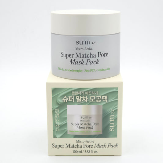 SU:M37 Micro-Active Super Matcha Pore Mask Pack 100ml Clay Wash Off Mask