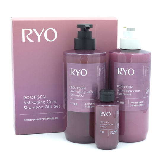RYO Root:Gen Anti Aging Care Shampoo Treatment Set Hair Lose 3D Volume K-Beauty