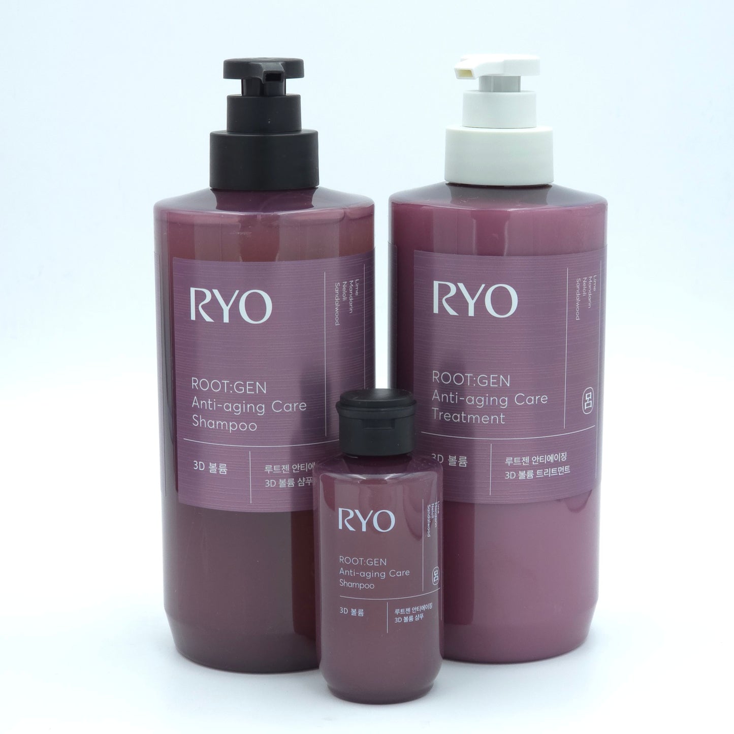 RYO Root:Gen Anti Aging Care Shampoo Treatment Set Hair Lose 3D Volume K-Beauty