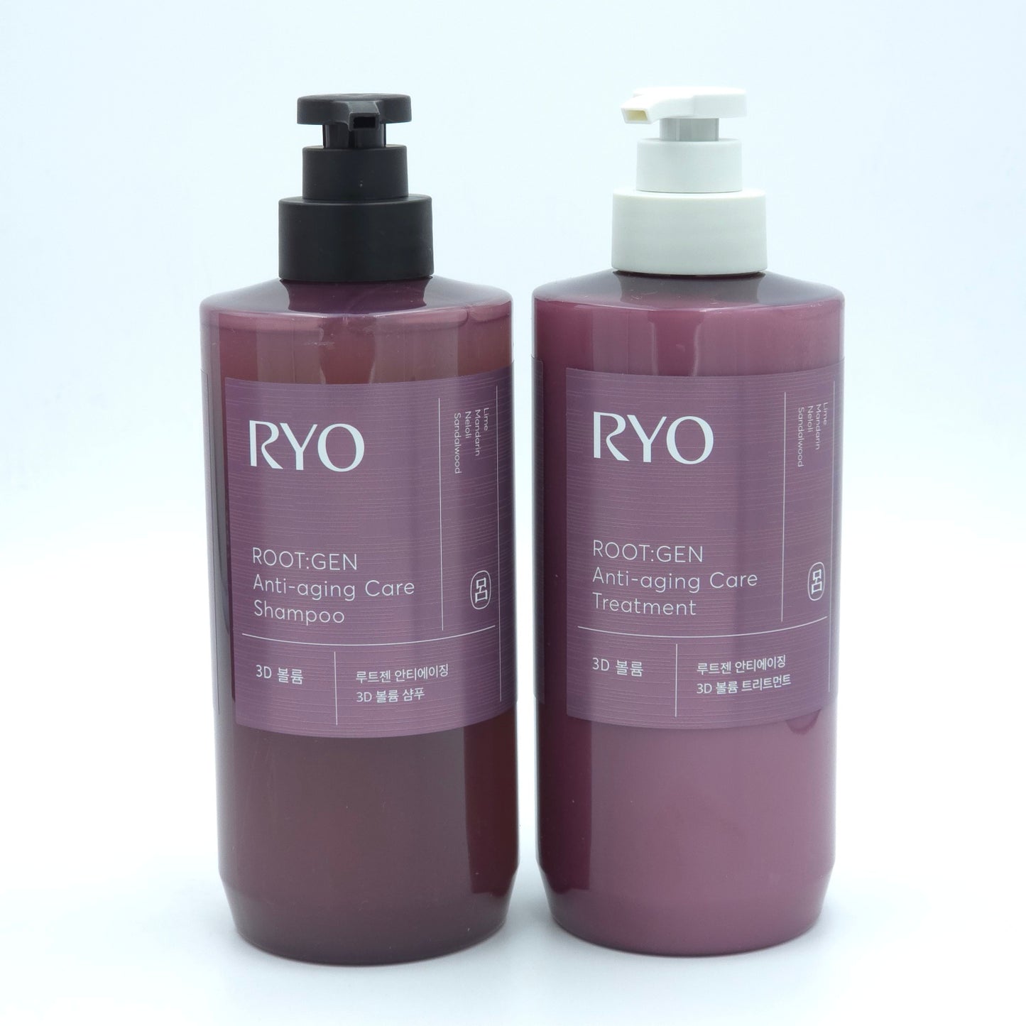RYO Root:Gen Anti Aging Care Shampoo Treatment Set Hair Lose 3D Volume K-Beauty