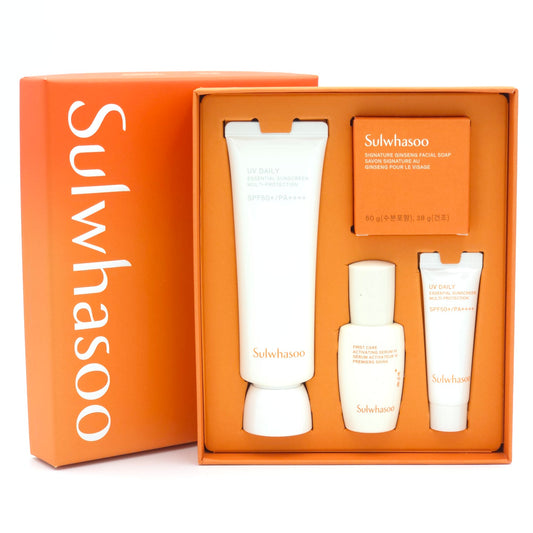 Sulwhasoo UV Daily Essential Sunscreen Set 4 Items SPF50 PA++++ K-Beauty