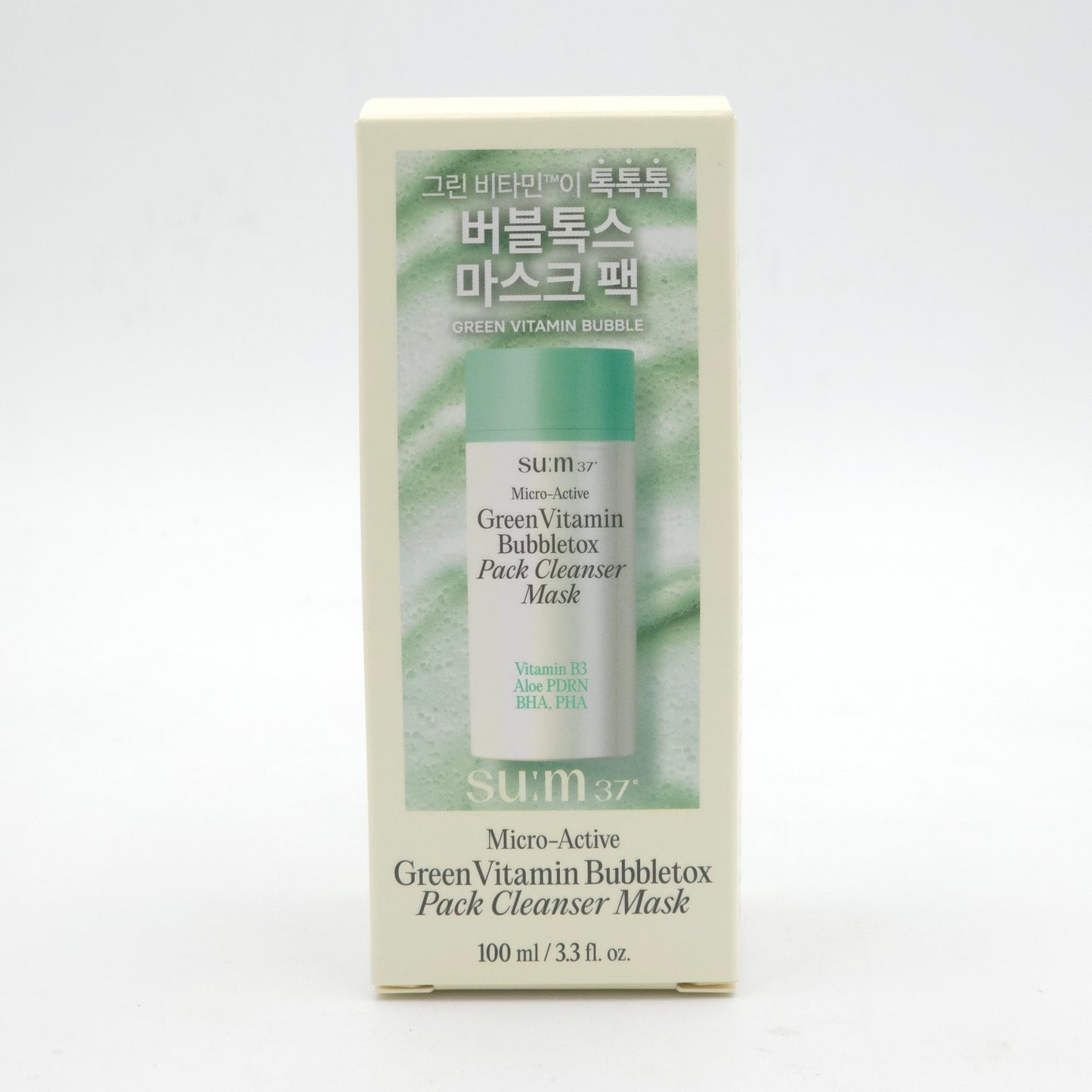 SU:M37 Micro Active Green Vitamin Bubbletox Pack Cleanser Mask 100ml K-Beauty