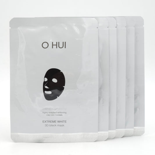 O HUI Extreme White 3D Black Mask - 27g x 6 Sheets
