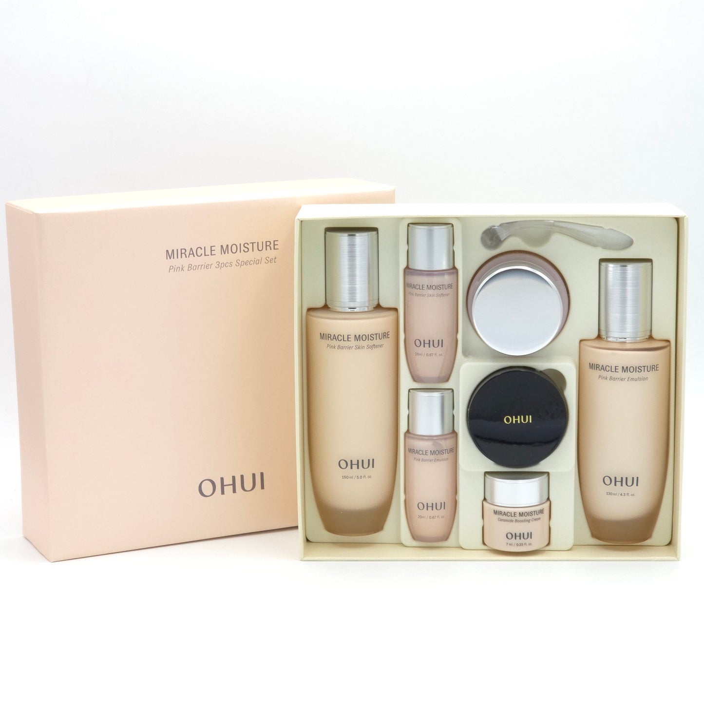O HUI Miracle Moisture Pink Barrier 3pcs Special Set 7 Items Hydration K-Beauty