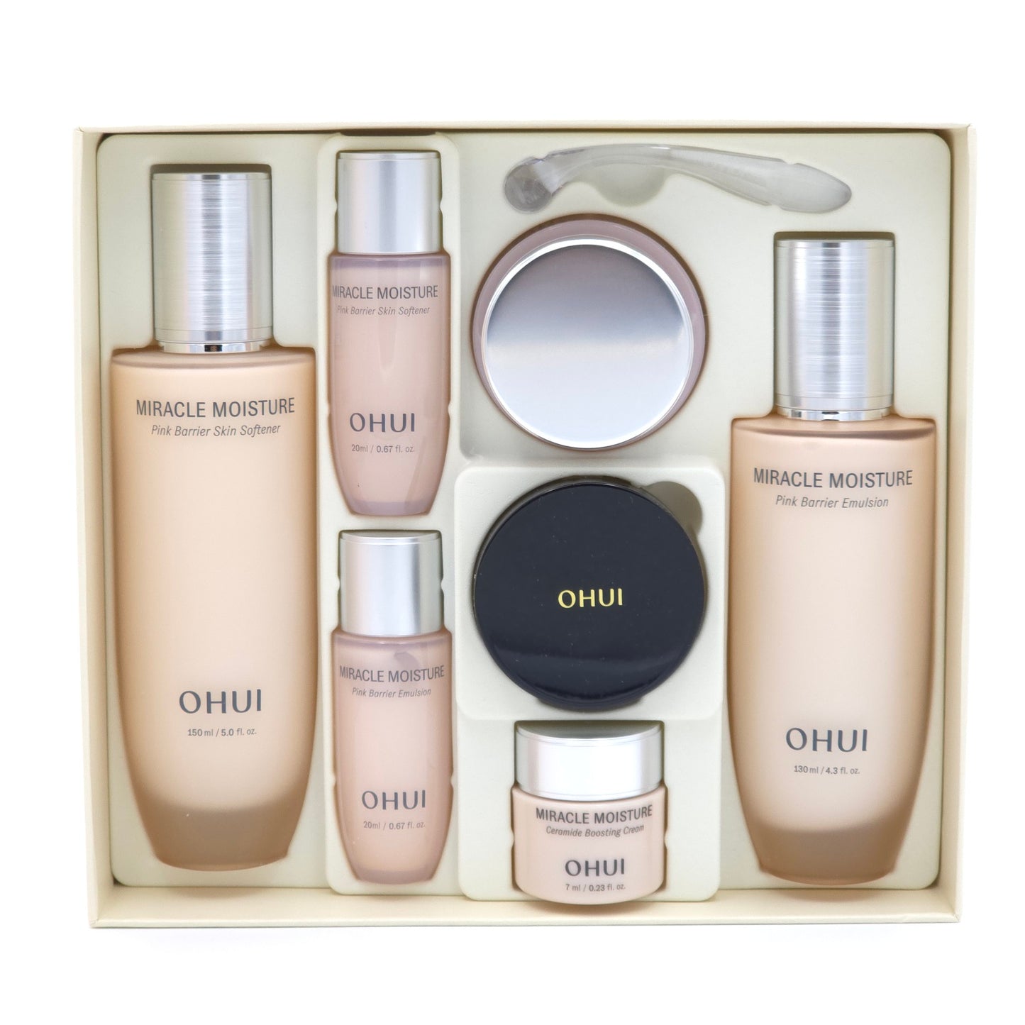 O HUI Miracle Moisture Pink Barrier 3pcs Special Set 7 Items Hydration K-Beauty
