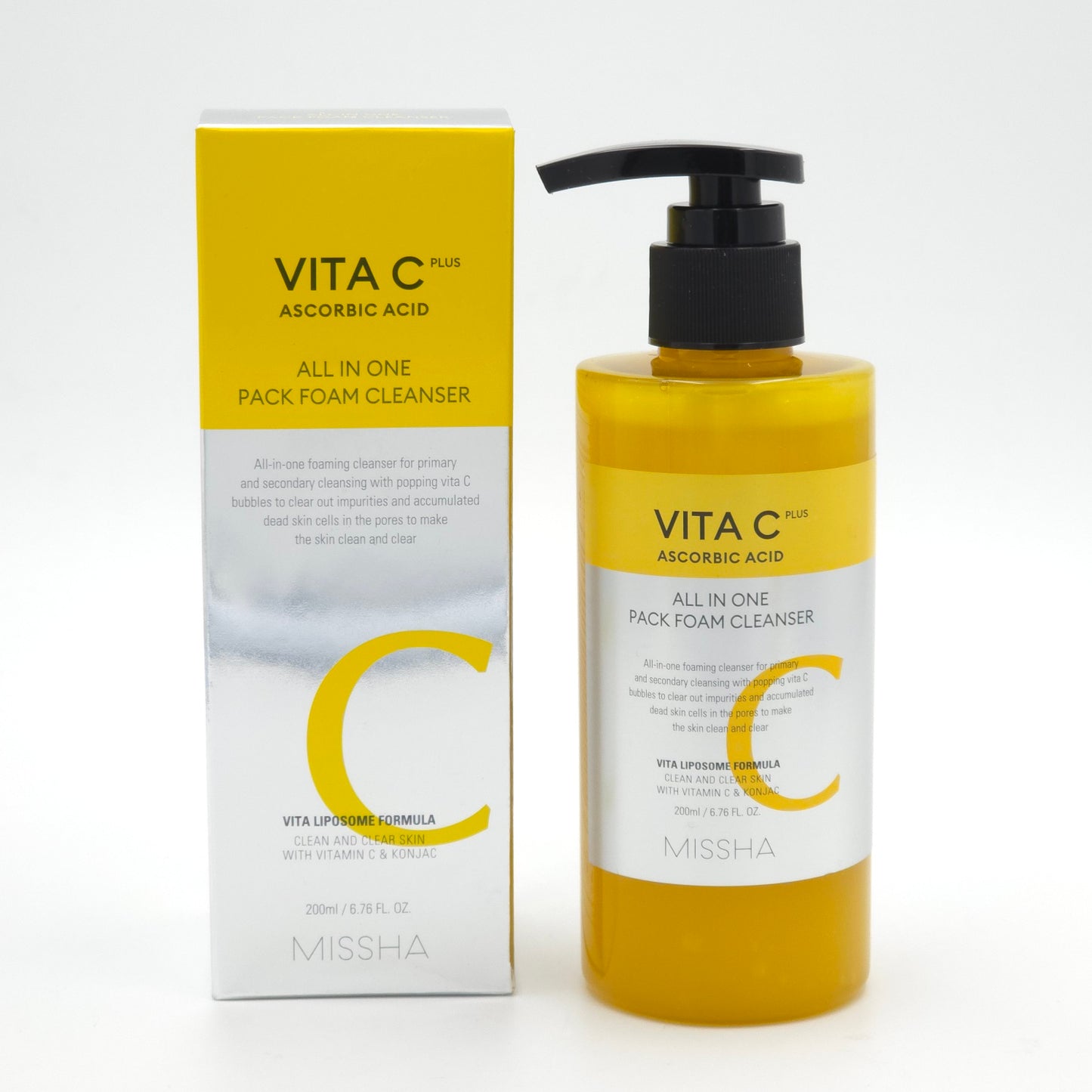 MISSHA Vita C Plus All In One Pack Foam Cleanser 200ml Ascorbic Acid K-Beauty