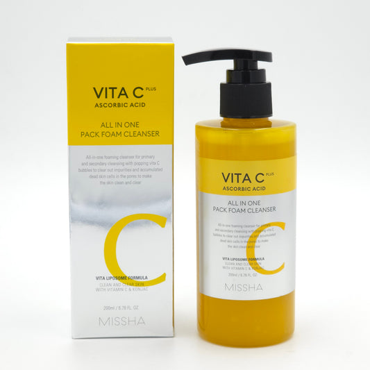 MISSHA Vita C Plus All In One Pack Foam Cleanser 200ml Ascorbic Acid K-Beauty