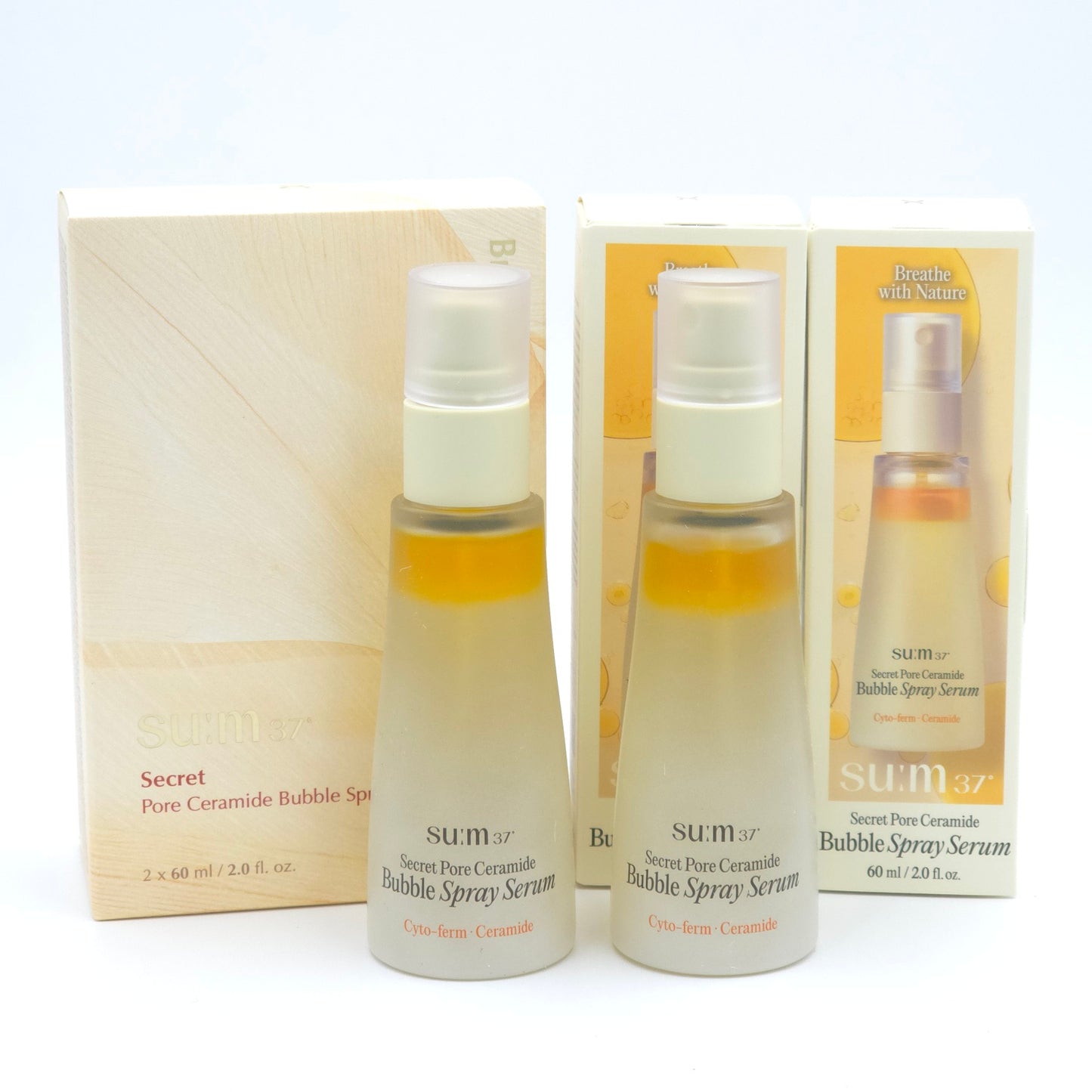 SU:M37 Secret Pore Ceramide Bubble Spray Serum Set 60ml x 2ea Hydrating Facial Mist