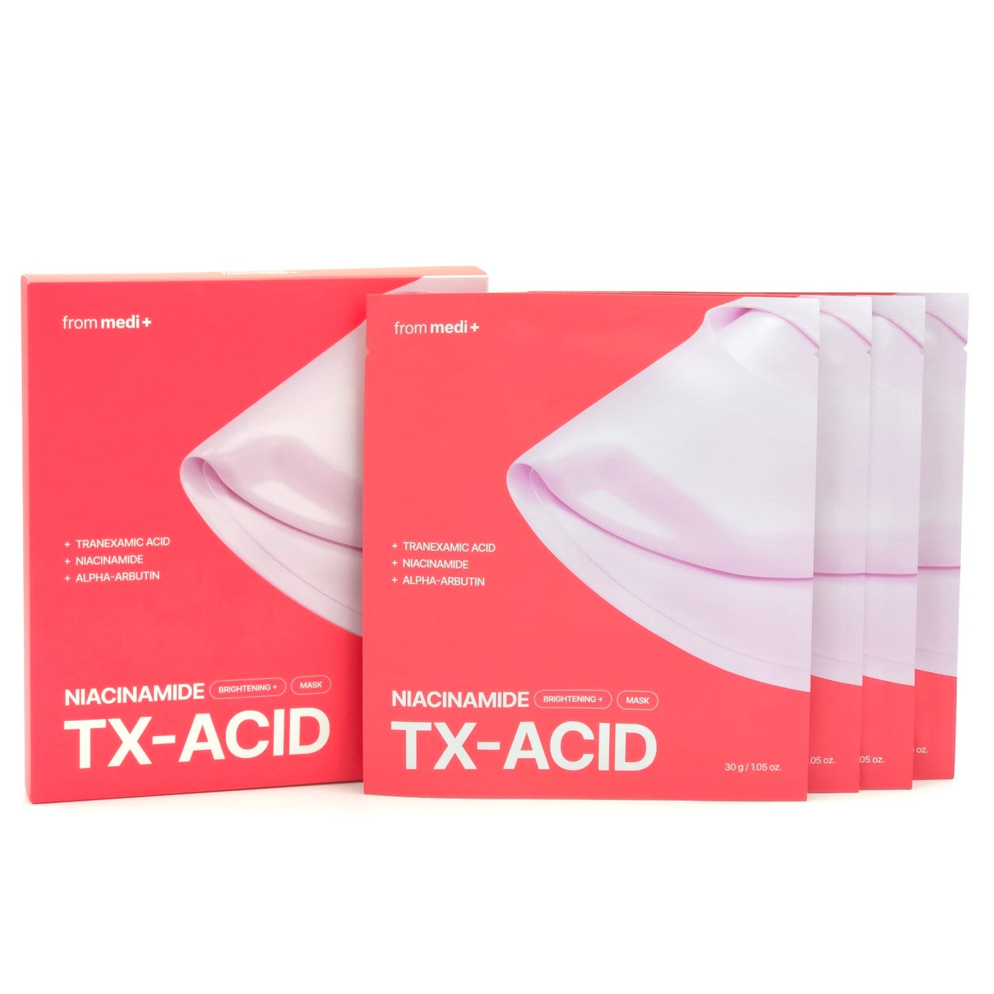 From Medi+ TXA Niacinamide Brightening Mask 30g x 4pcs Tone Up