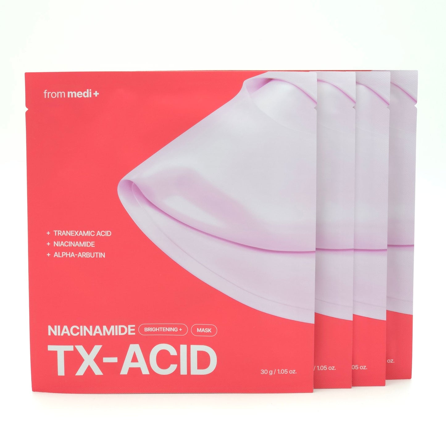 From Medi+ TXA Niacinamide Brightening Mask 30g x 4pcs Tone Up