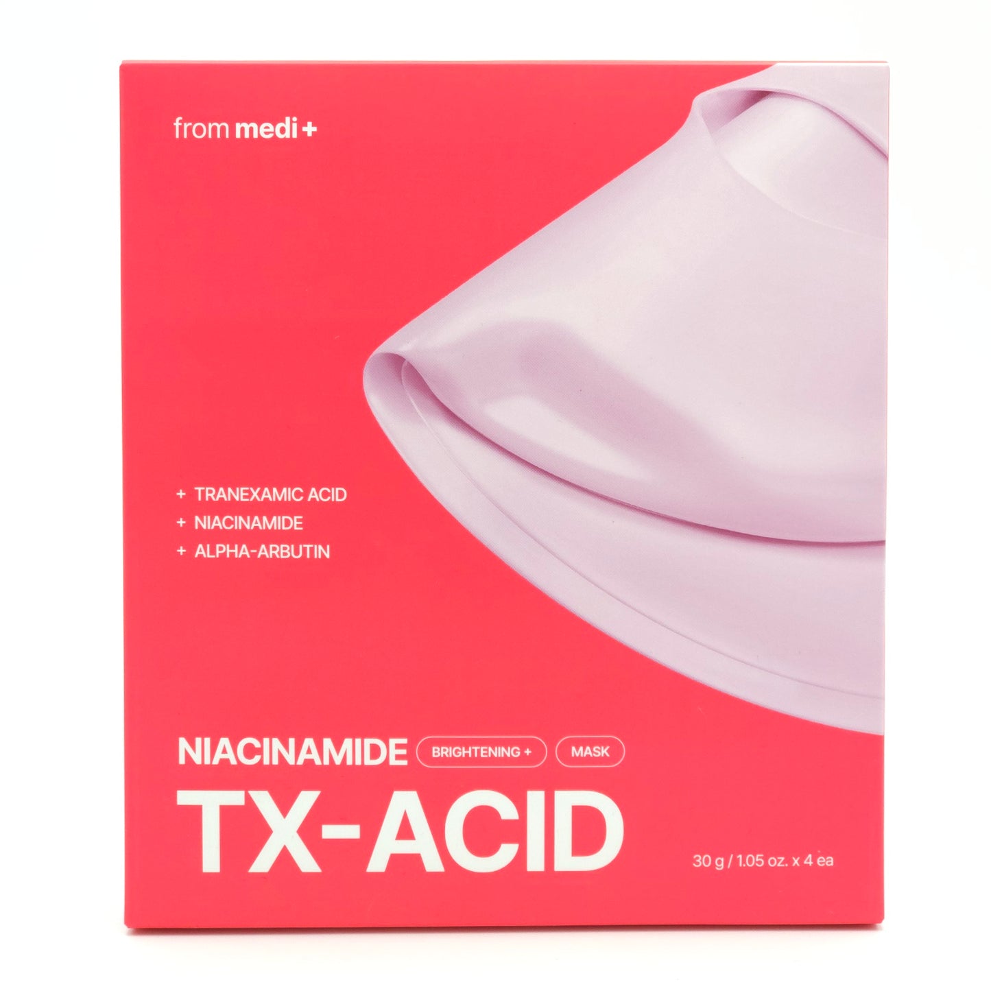 From Medi+ TXA Niacinamide Brightening Mask 30g x 4pcs Tone Up