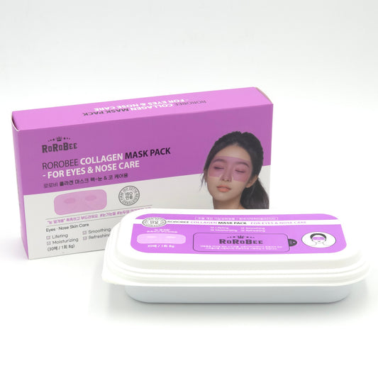 ROROBEE Collagen Mask Pack Eye & Nose Care 30 Sheets Hydrating Patch