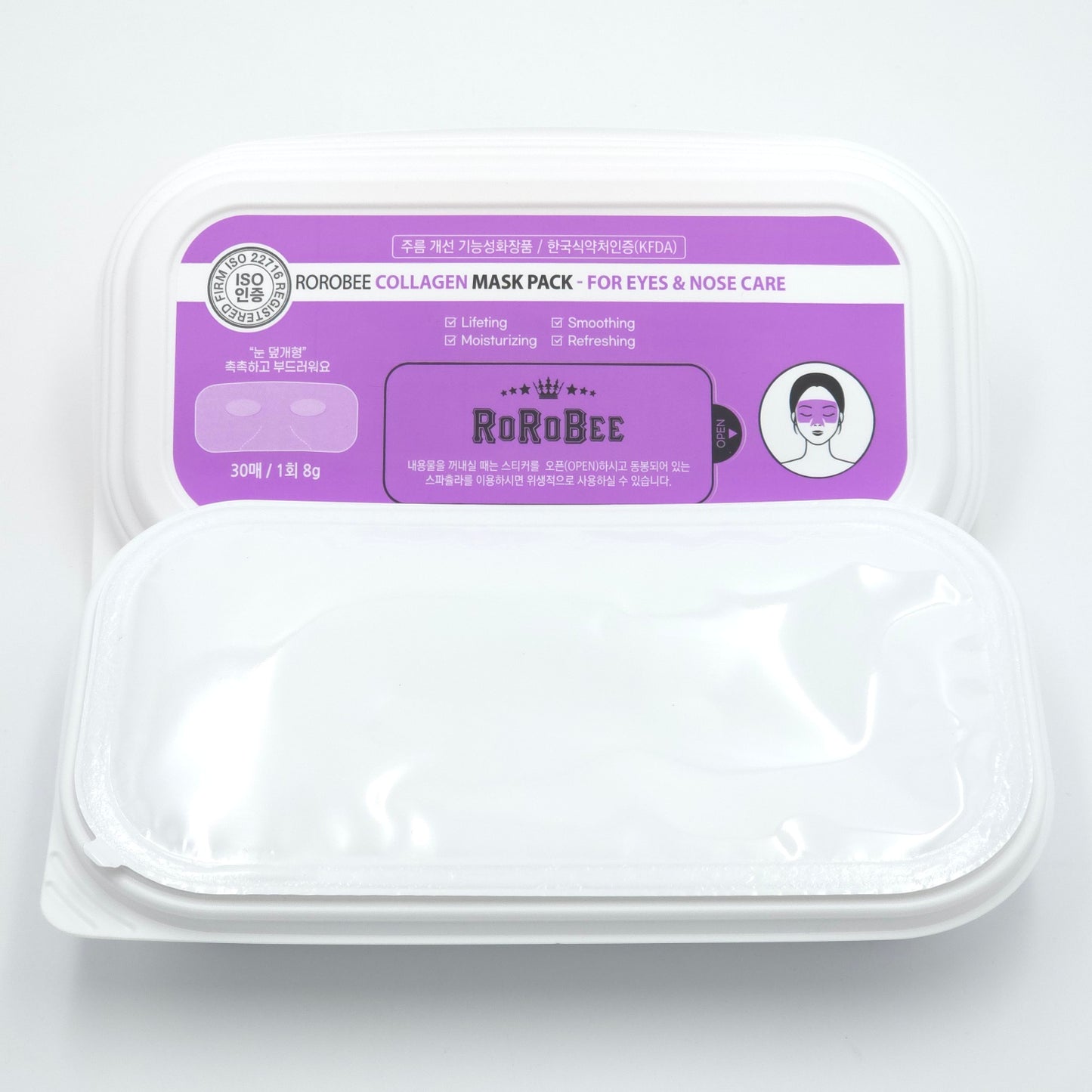 ROROBEE Collagen Mask Pack Eye & Nose Care 30 Sheets Hydrating Patch