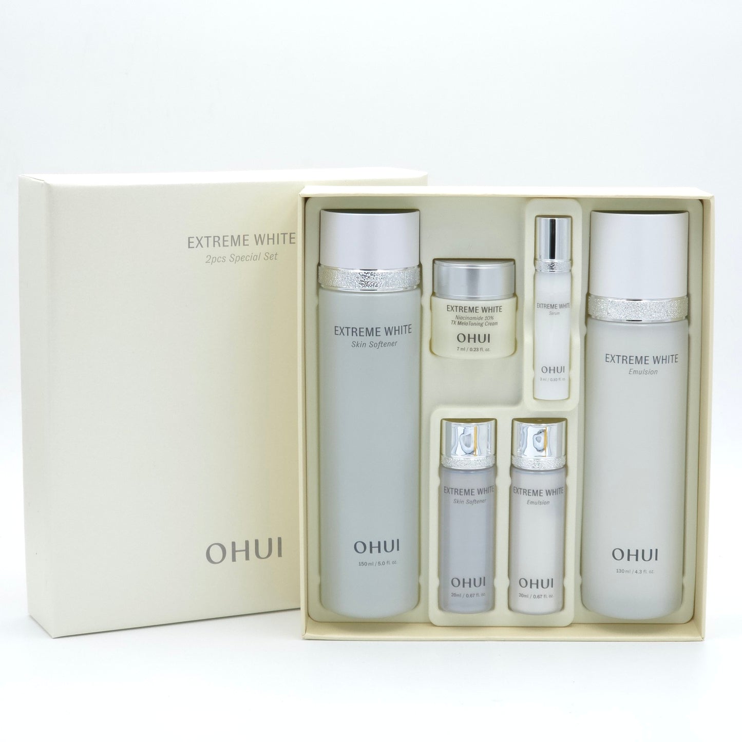 O HUI Extreme White 2pcs Special Set Skin Softener Emulsion Brightening