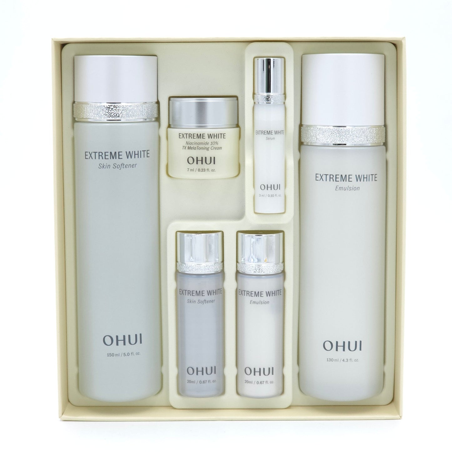 O HUI Extreme White 2pcs Special Set Skin Softener Emulsion Brightening