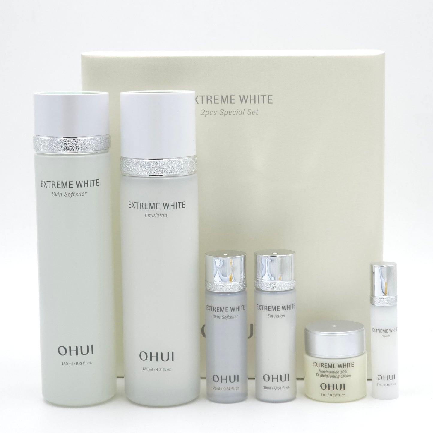 O HUI Extreme White 2pcs Special Set Skin Softener Emulsion Brightening