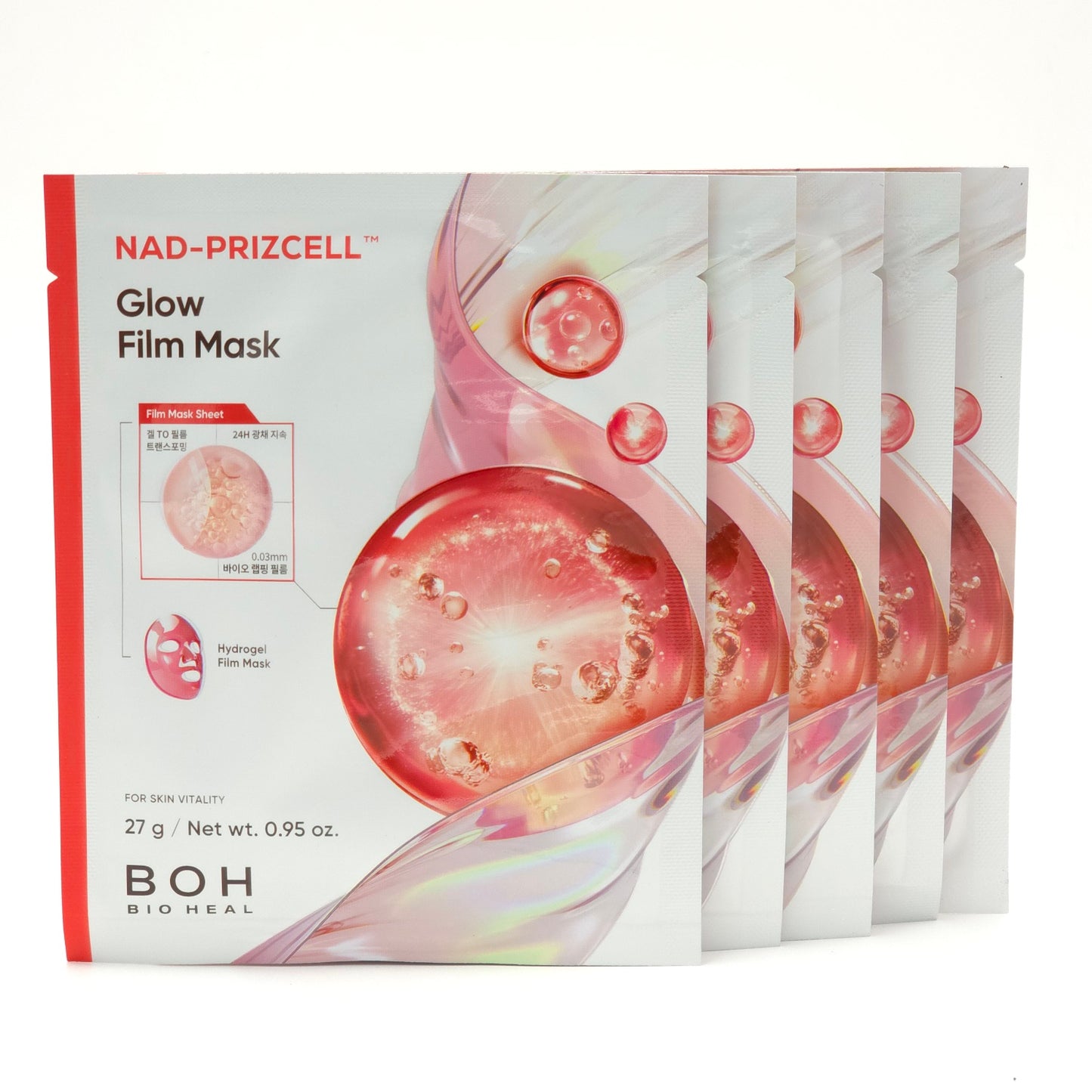 BIOHEAL BOH NAD PRIZCELL Glow Film Mask 27g x 5ea Hydrogel Sheet