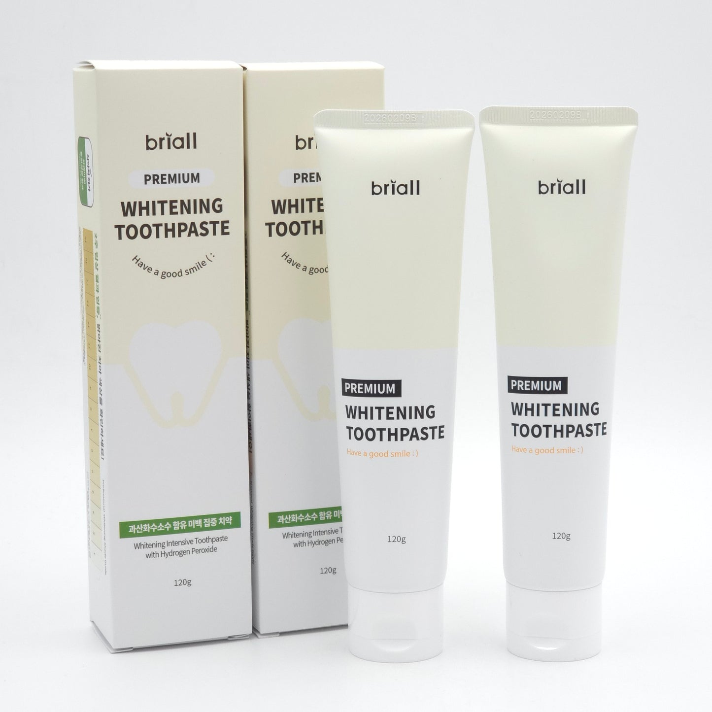 Briall Premium Whitening Toothpaste 120g x 2ea Fresh Breath Oral Care Mint Toothpaste