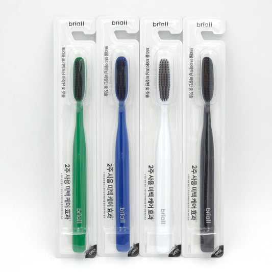 BRIALL Whitening Binchotan Charcoal Toothbrush 4ea Set