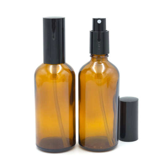 HAEBOM Aroma Brown Glass Fine Mist Empty Spray Bottle Refillable Travel Container Set