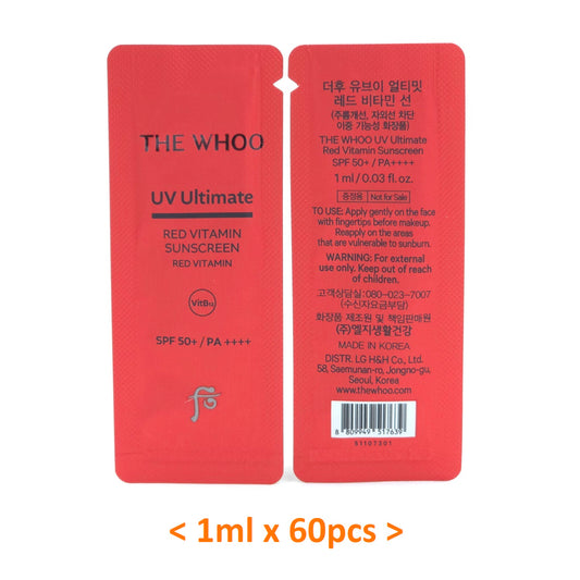THE WHOO UV Ultimate Red Vitamin Sunscreen SPF50+ PA++++ 1ml x 60pcs Sun Cream