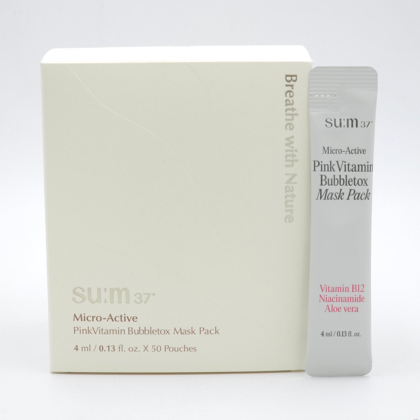 SU:M37 Micro Active Pink Vitamin Bubbletox Mask Pack 4ml x 50ea Bubble Cleansing Mask
